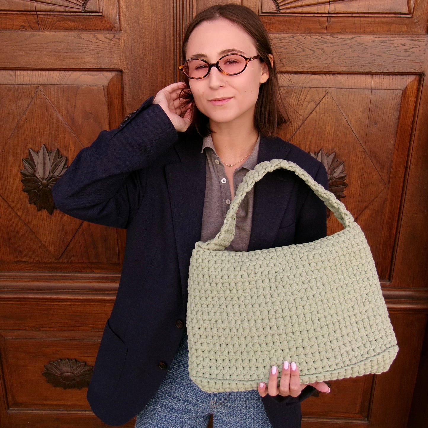 SKLADEM: ester bag L olive